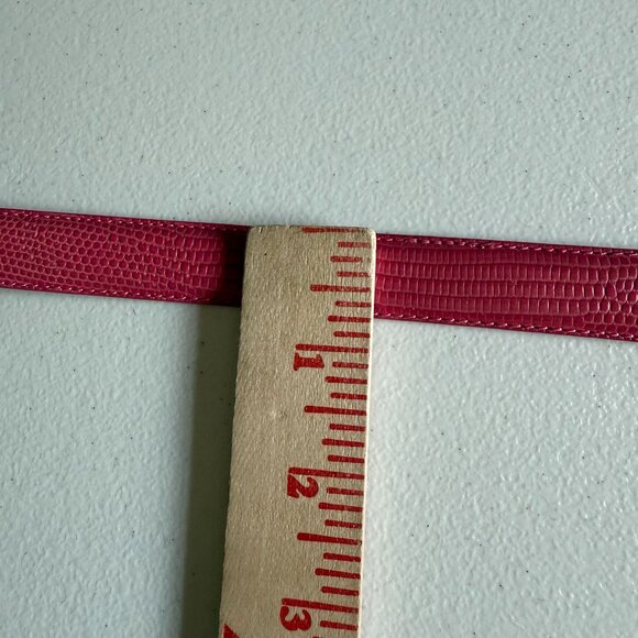 Lauren Ralph Lauren Snake Embossed Italian Leather Belt Women's Medium Pink - Picture 10 of 10